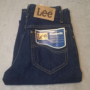 Vintage Lee Student Blue Jeans, Straight Leg, Deadstock NWT, Size 27x34 See Desc